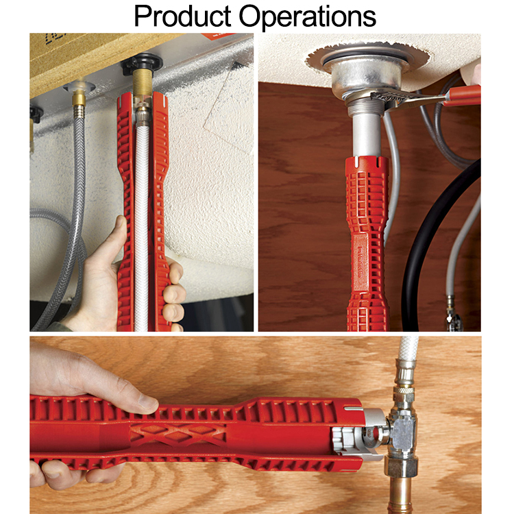 Multifunction AntiSlip Faucet Sink Installer Water Pipe Socket Wrench Spanner Bathroom Installation And Repair Tool 12
