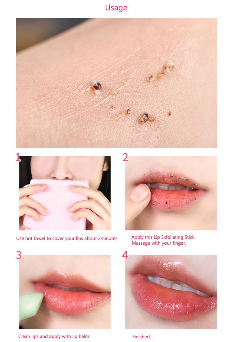 BY NANDA Sucrose Exfoliating Lipstick Lips Care Dead Skin Repaired Lip Wrinkles Lighten Color