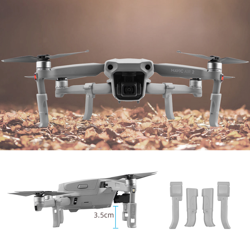 Quick Release Folding Extension Increase Height 3.5cm Landing Gear Kit Legs Support for DJI Mavic Air 2 Drone - Photo: 2