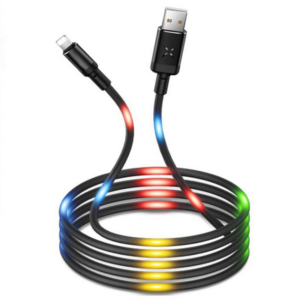 

Регулятор громкости Dance Светодиодный Flash 2A Быстрая зарядка Micro USB-кабель для iPhone / Android/Type C
