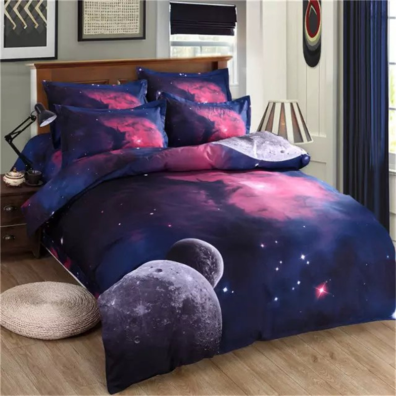 

Honana WX-8868 3/4pcs Galaxy 3D Bedding Sets Universe Outer Space Duvet Cover Fitted Bed Sheet Pillowcase