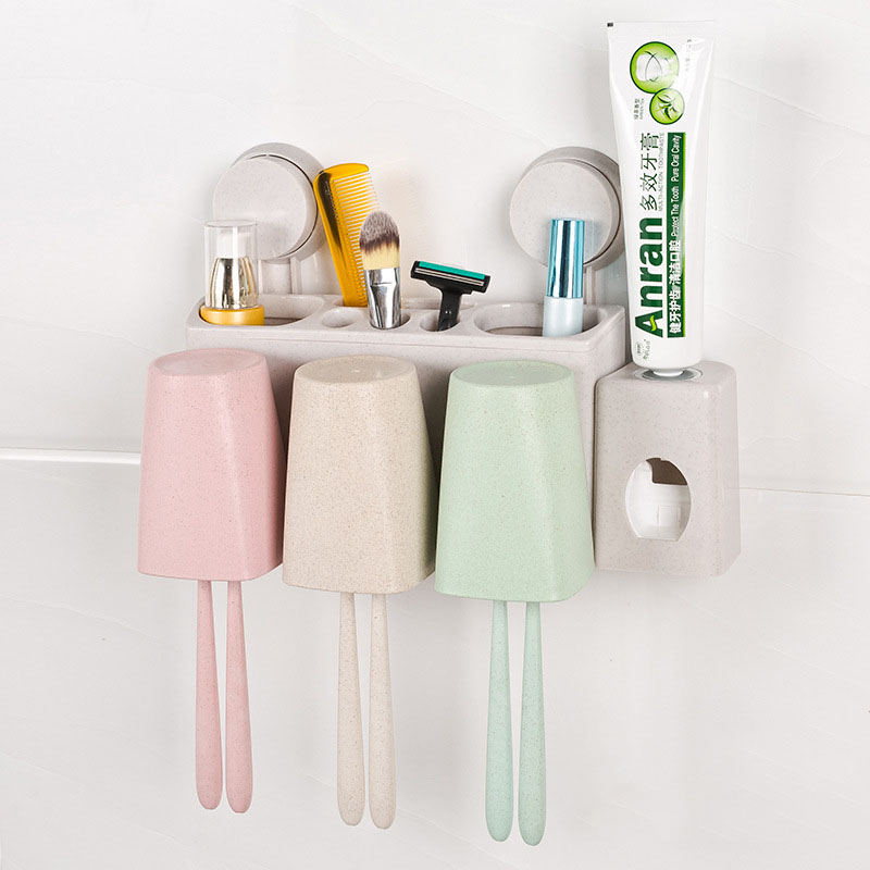 

Bathroom Supplies Wheat Straw Wash Multi-functional Wash Set Toothpaste Tumbler Toothbrush Holder