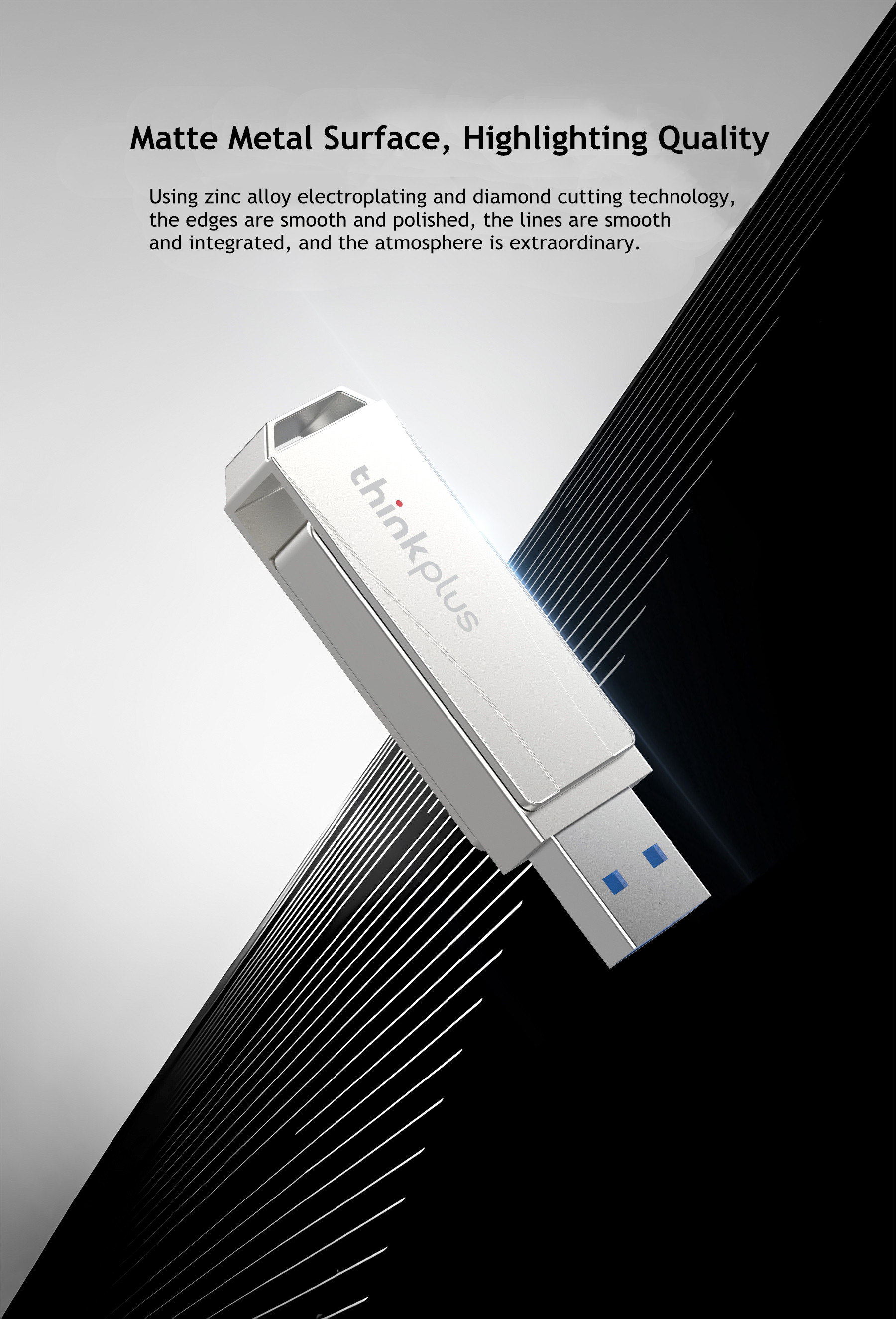 Lenovo ThinkPlus MU242 USB3.0 Flash Drive 32G 64G 128G Metal Interface Waterproof Heat Resistance 360° Rotation Fast Data Transmission Portable Memory U Disk