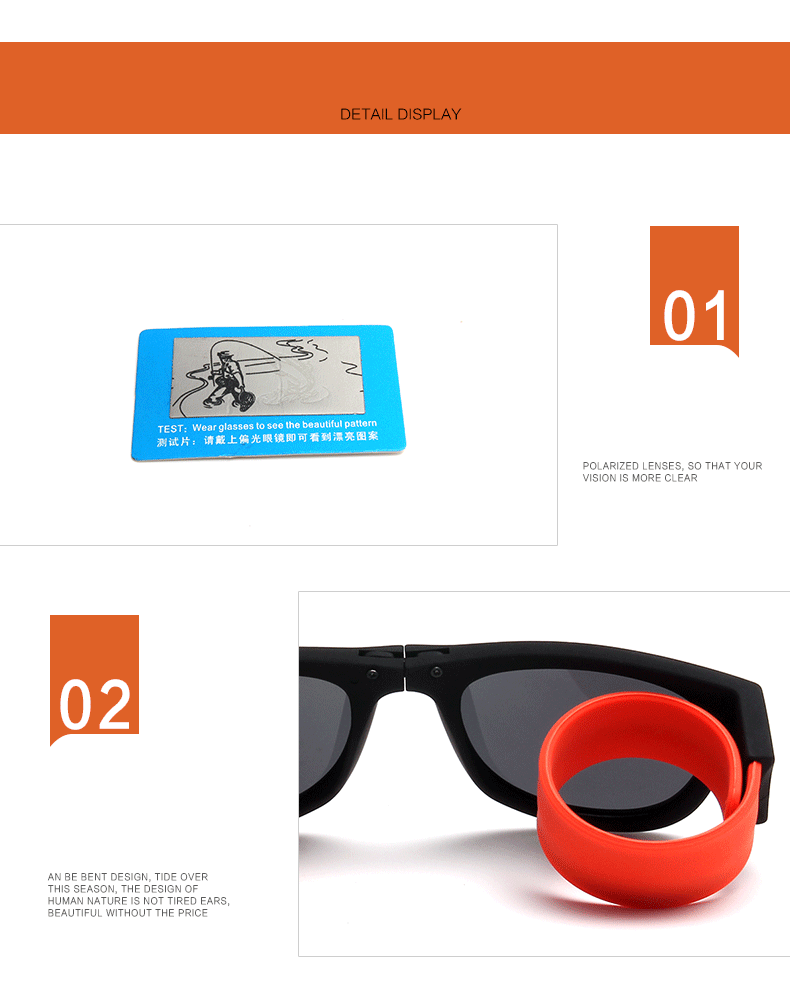 Sunglasses Anti-UV Polarized Lens Portable Night Riding Vision Glasses 