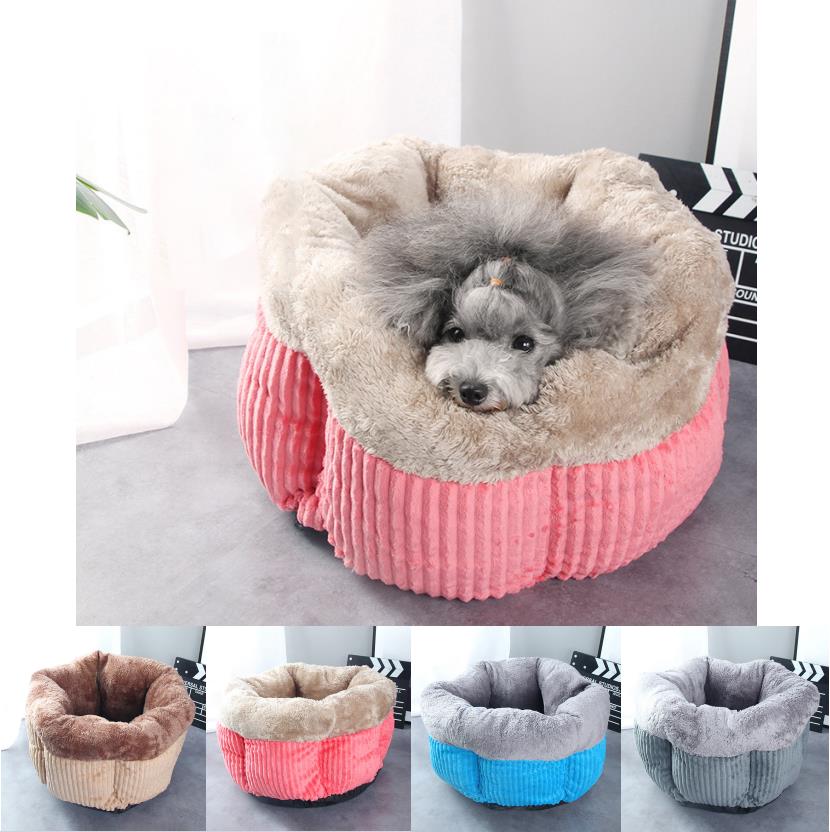 

Soft Warm Fleece Pet Dog Cat Bed for Small Animals Bed House Cushion With Removable Pet Mat Nest