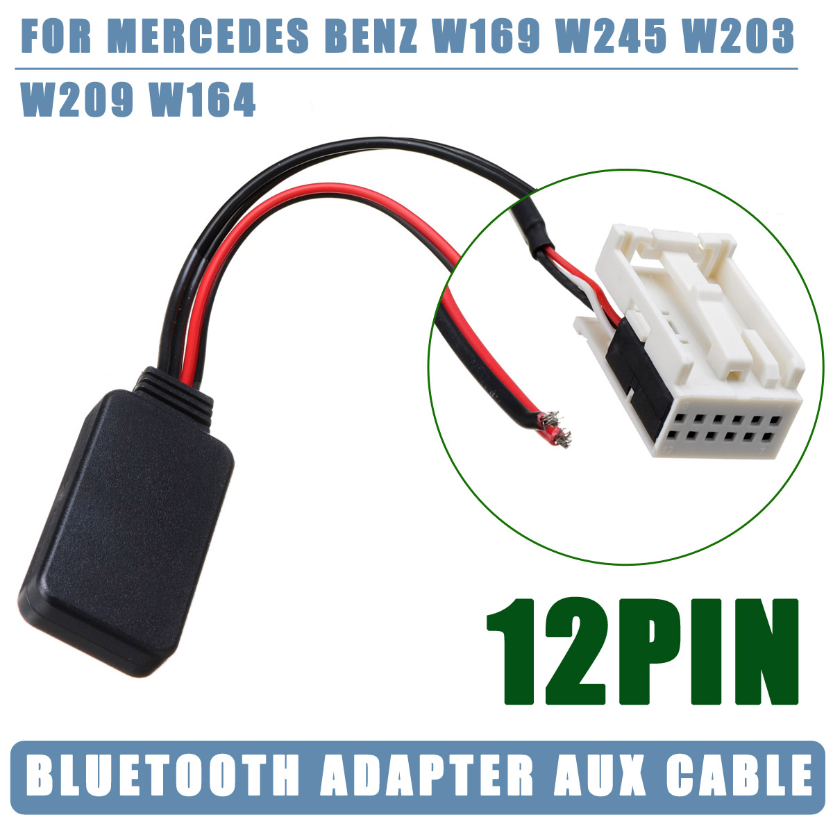 znwiem Car Bluetooth Aux Cable for Mercedes Benz Audio W169 W245 W203 W209 W164 Radio Adapter Bluetooth Receiver Module