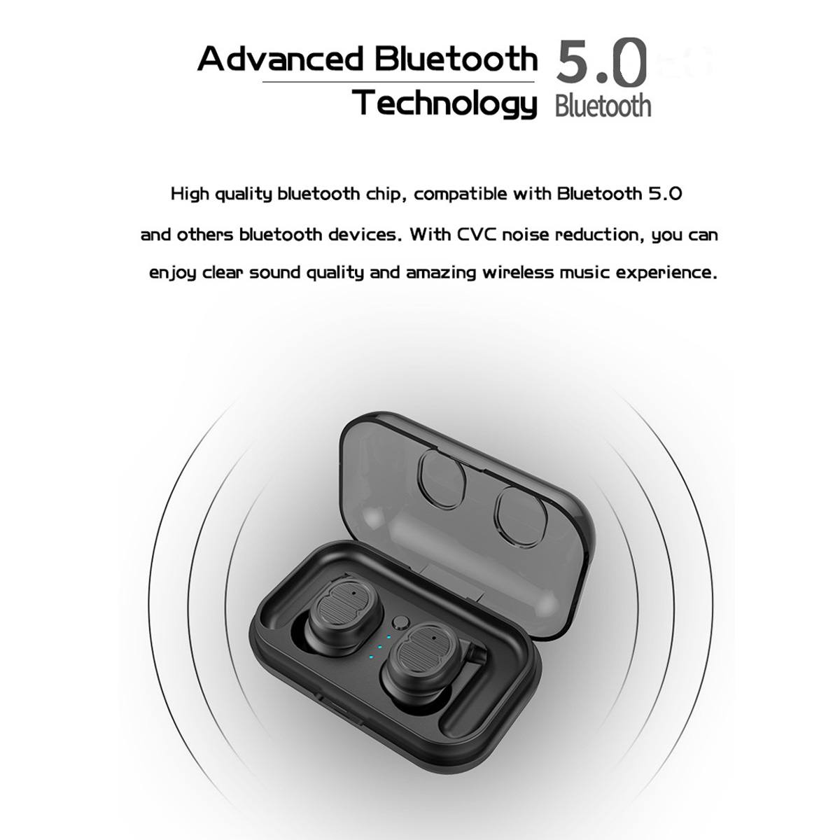 [Bluetooth 5.0] TWS Touch Control True Wireless Earphone HIFI Stereo IPX5 Waterproof Earbuds Headset 25