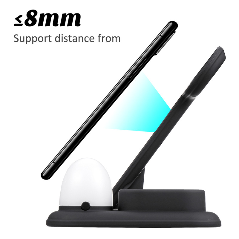 Bakeey 4 In 1 Wireless Charger 10W/7.5W/5W Night Light Quick Charging Stand For iPhone XS 11Pro Apple Watch 5/4/3/2/1 Airpod