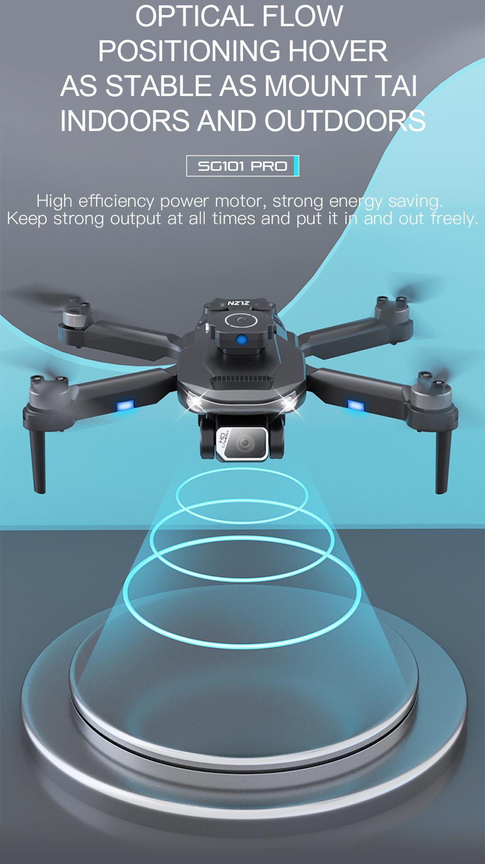 ZLL SG101 PRO WiFi FPV with 4K 720P ESC HD Dual Camera 360° Infrared Obstacle Avoidance Optical Flow Positioning Brushless Foldable RC Drone Quadcopter RTF