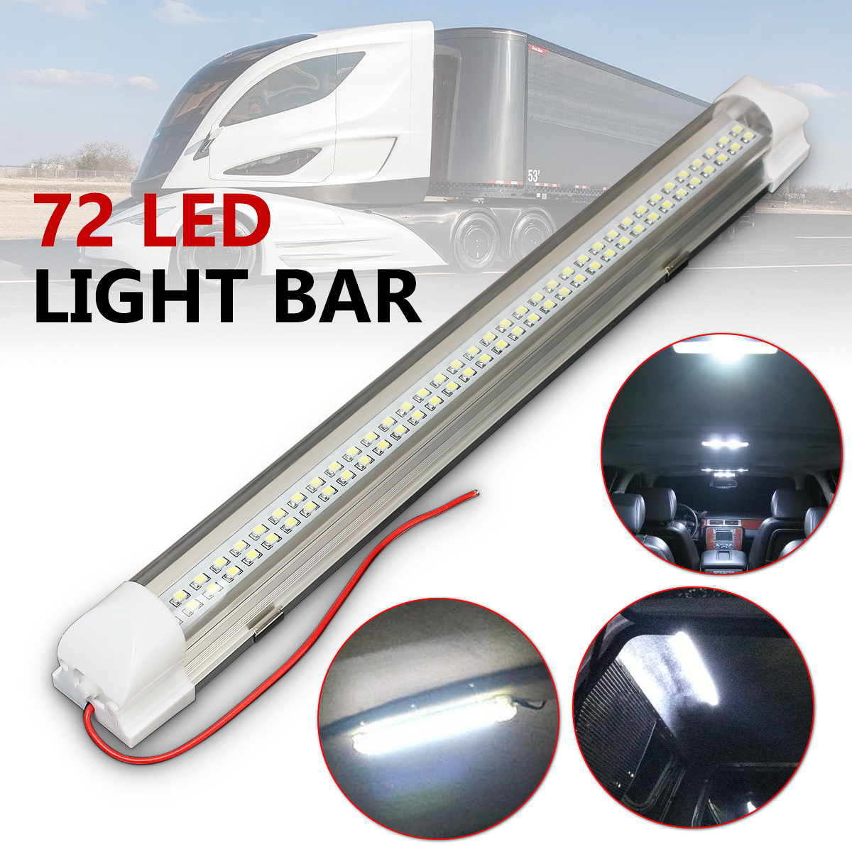 2 x LED 24 V Blanc/orange lumières WY Toit côté lamps Chrome boîtier Camion Remorque Chassis Bus van camping-car