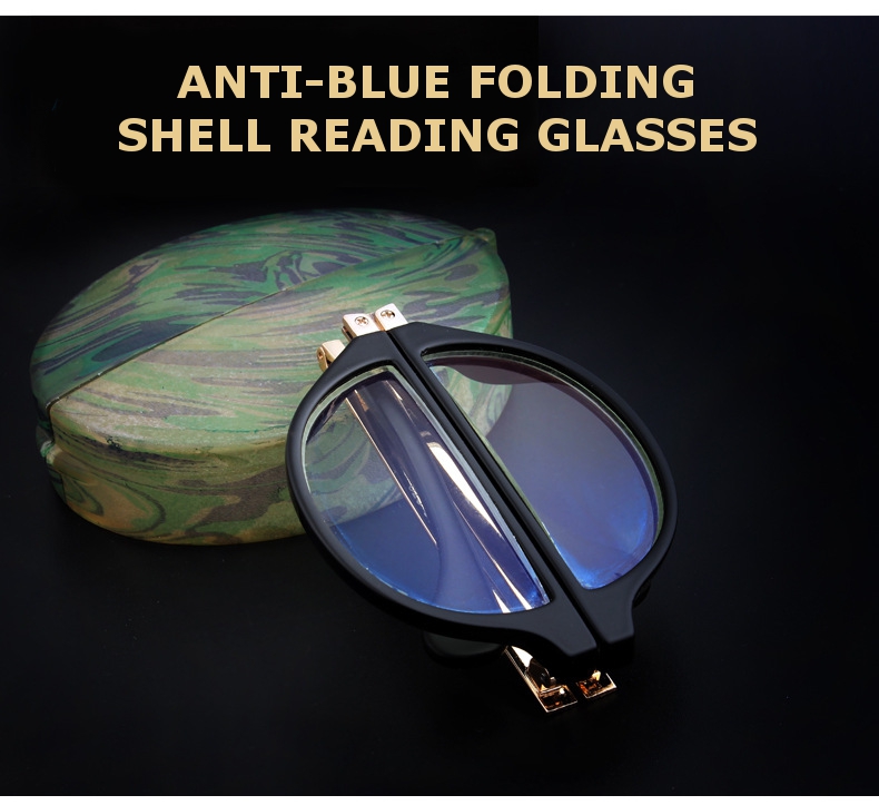 Anti-blue Folding Reading Glasses TR Resin Computer Anti Harmful Blue Rays Presbyopic Glass