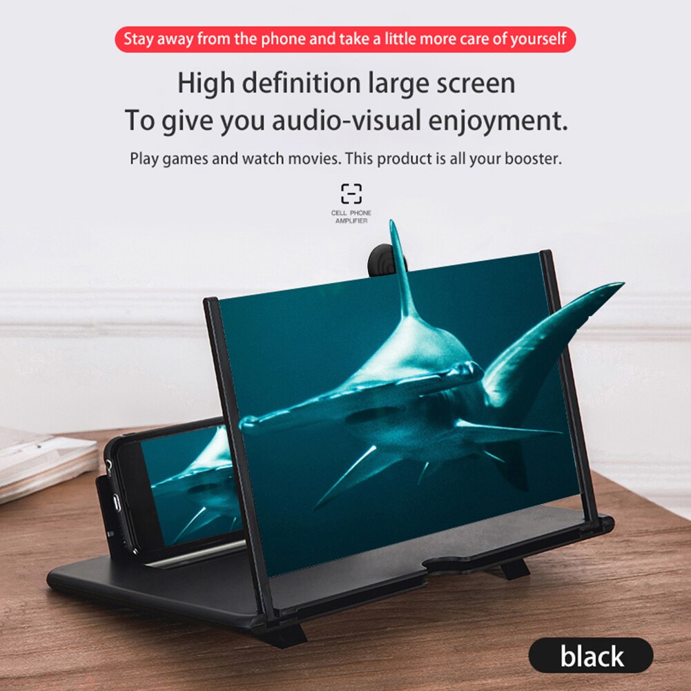 Bakeey 10 inch HD 3D Phone Screen Magnifier Enlarge 3-4 Times Foldable Eye Protect Movie Video Screen Amplifier Lazy Desktop Mounts