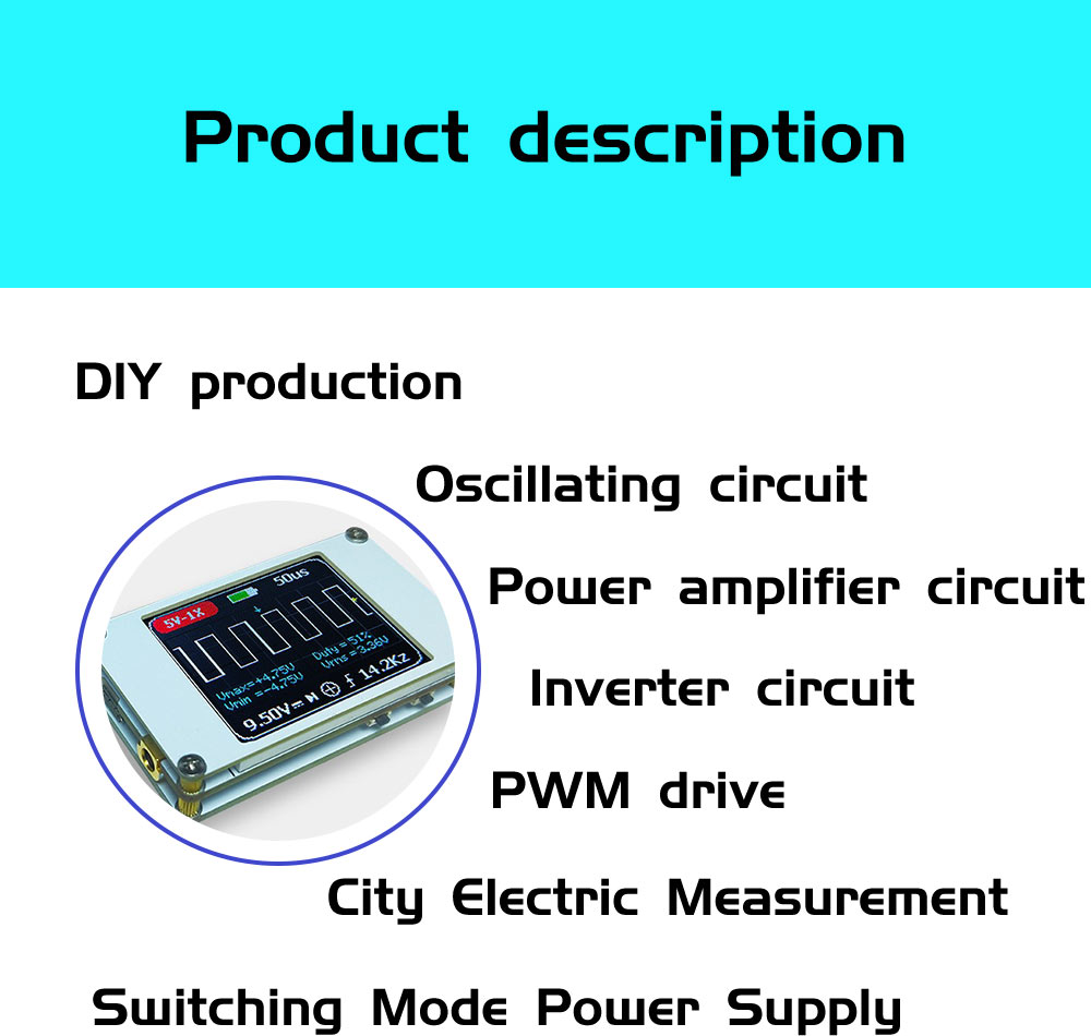 DANIU DSO188 Pocket Digital Ultra-small Oscilloscope 1M Bandwidth 5M Sample Rate Handheld Oscilloscope Kit 14