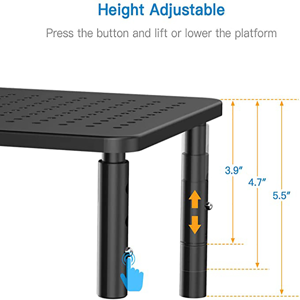 3 Levels Height Adjustable Monitor Stand Riser Laptop Stand for Laptop Computer Pc Printer