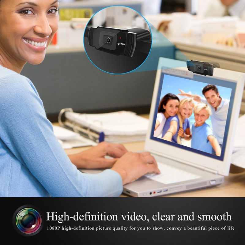 HXSJ S70 Full 1080P USB Webcam 30fps Built-in Microphone Adjustable Degrees Computer Camera 25