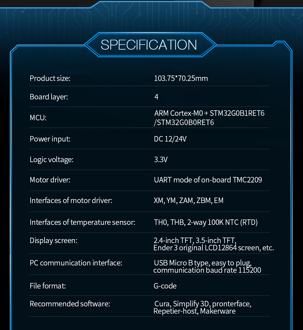 BIGTREETECHSKR® MINI E3 V3.0 Ender3 VORON V0 Motherboard with TFT35 E3 Screen for 3D Printer Accessories