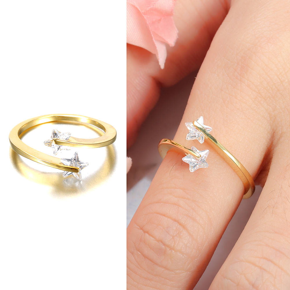 

Элегантное регулируемое кольцо для пальцев с бриллиантами 18K Золото Plated