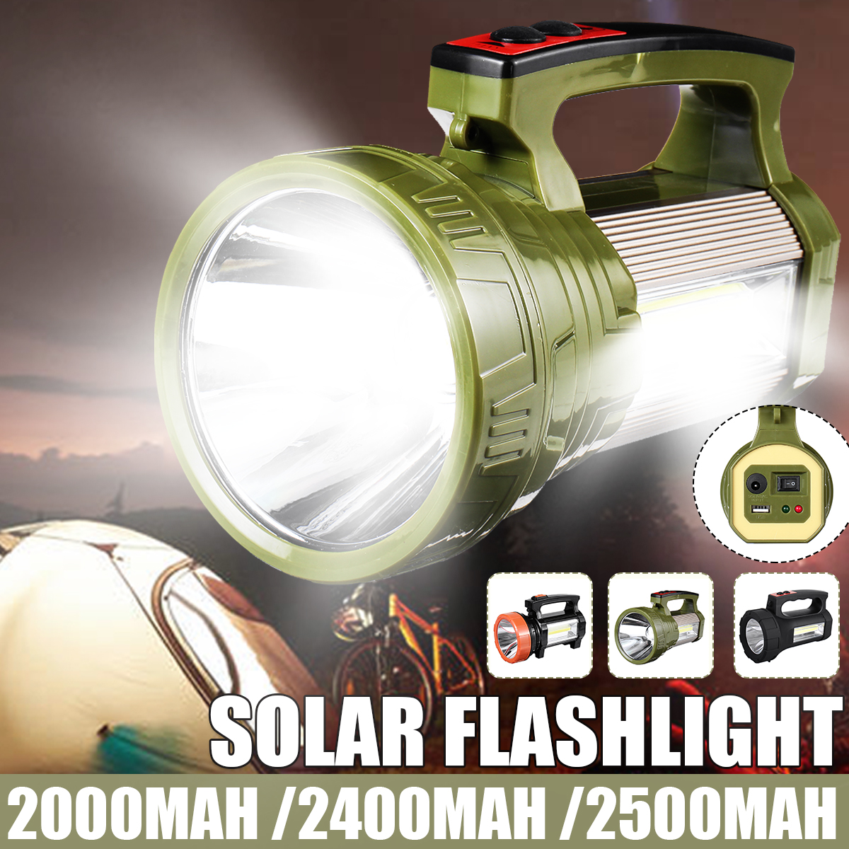 XS-006/XS-007/XS-008 Sloar Flashlight With COB Side Light