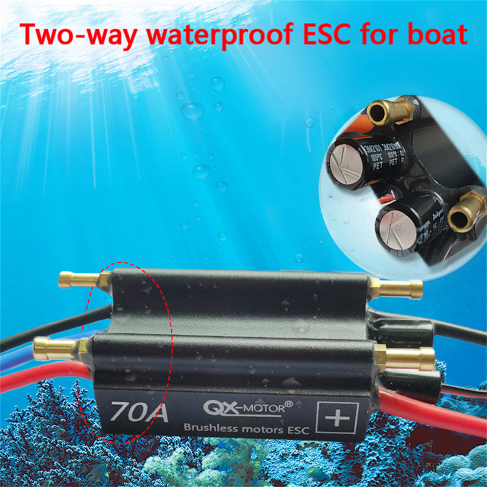 QX-Motor Underwater Brushless ESC Waterproof 2-6S Two Way 50A/70A/90A/120A w/ BEC for RC Boats Submarines Vehicles Models Parts