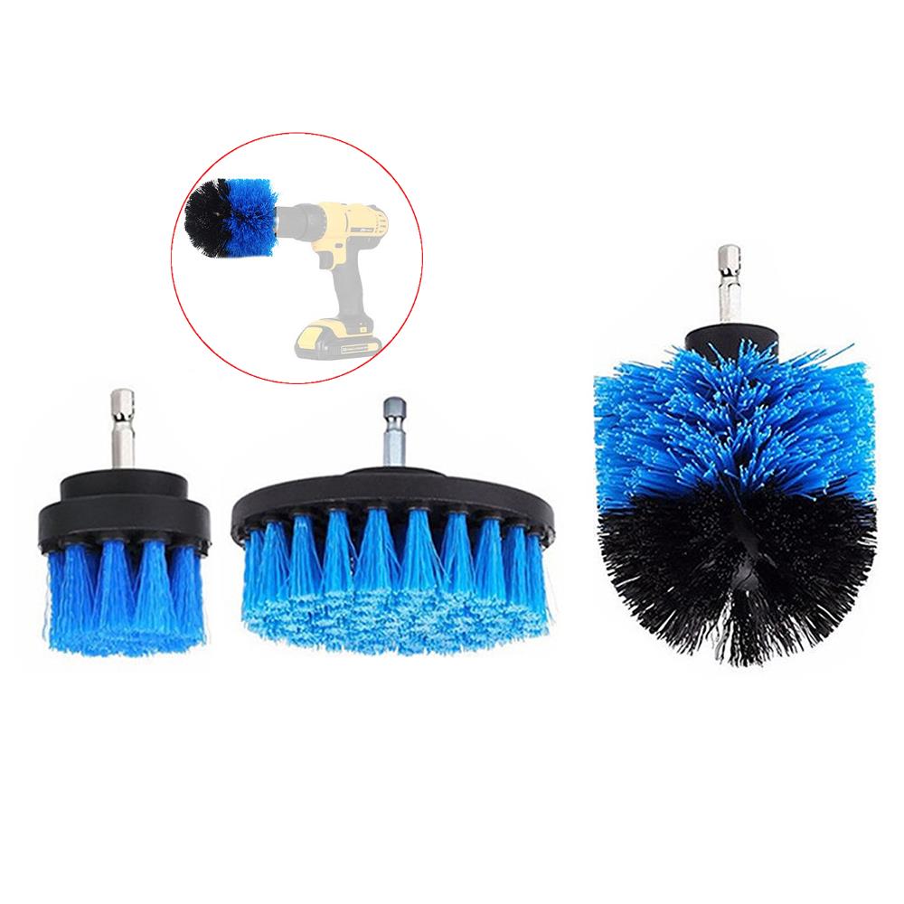 

3Pcs 2/3.5/4 Inch Blue Drill Brush Tile Grout Power Scrubber Tub Cleaning Brush for Electric Drill