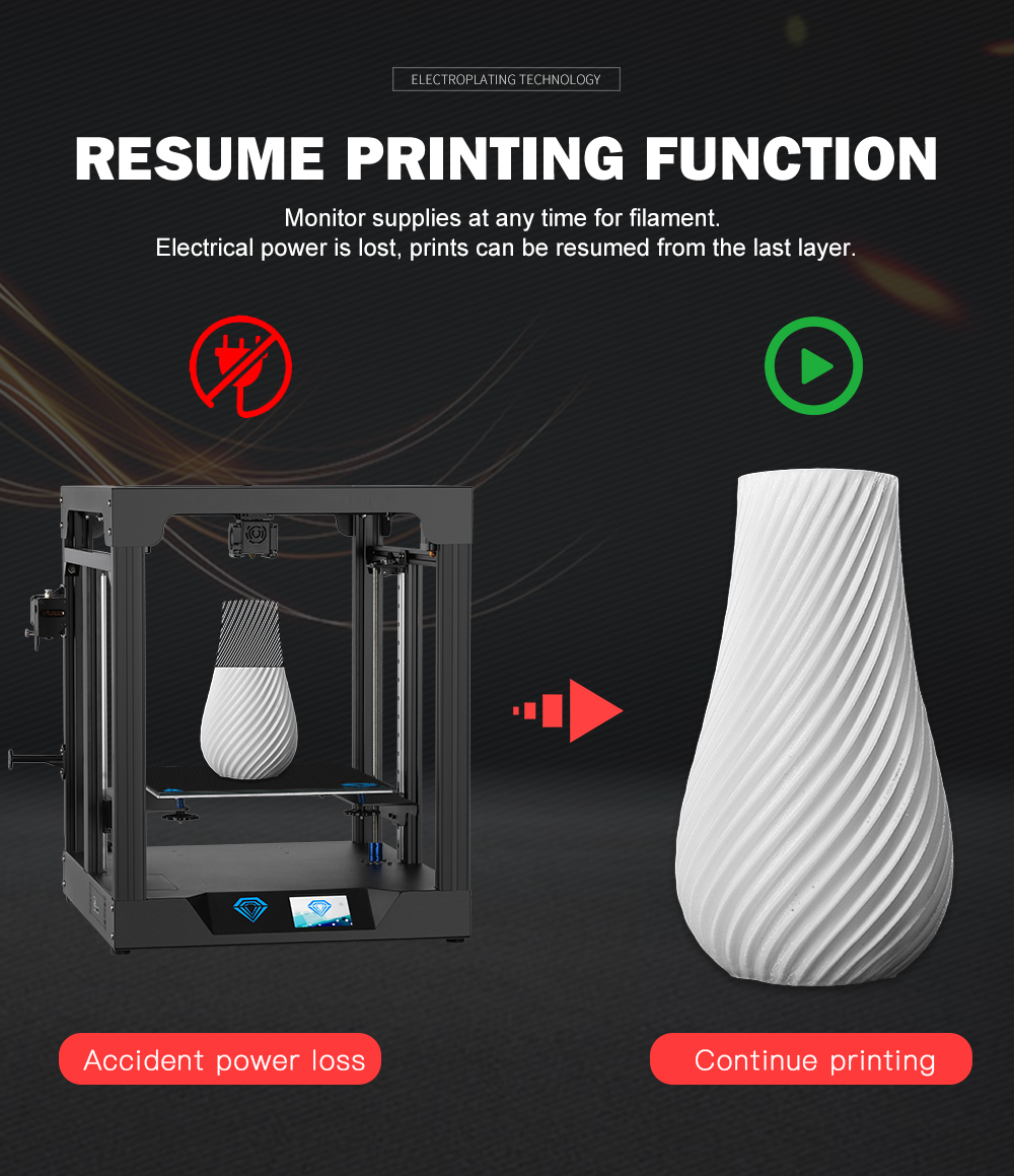 [BR/EU Direct]TWOTREES® SP-5 Core XY 300*300*350mm Printing Size 3D Printer With Full Metal Body/Double Linear Guide/DDB Extruder/Power Resume/Filament Detect/Auto Leveling DIY 3D Printer Kit