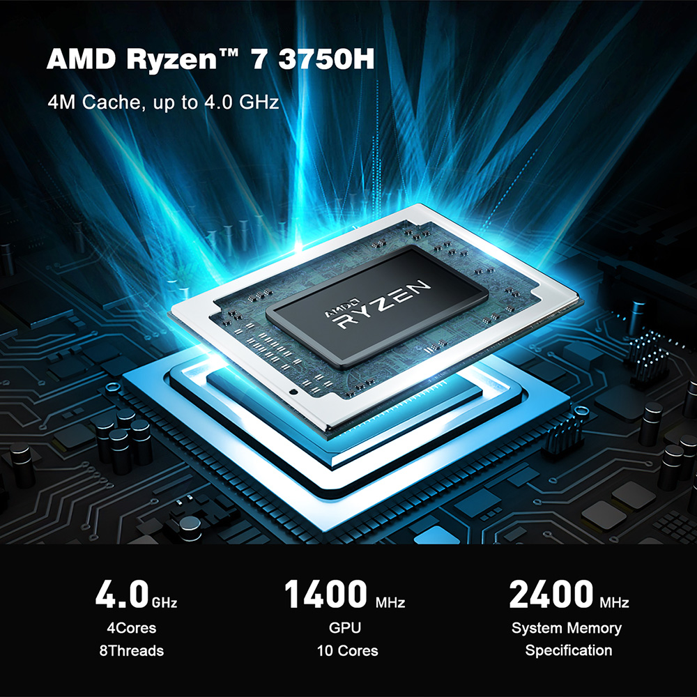 Beelink SER3 AMD Ryzen 7 3750H 16GB DDR4 RAM 500GB SSD Windows 10 4K Triple Output Mini PC 1000M LAN USB3.0 Type-C Mini Computer Desktop PC