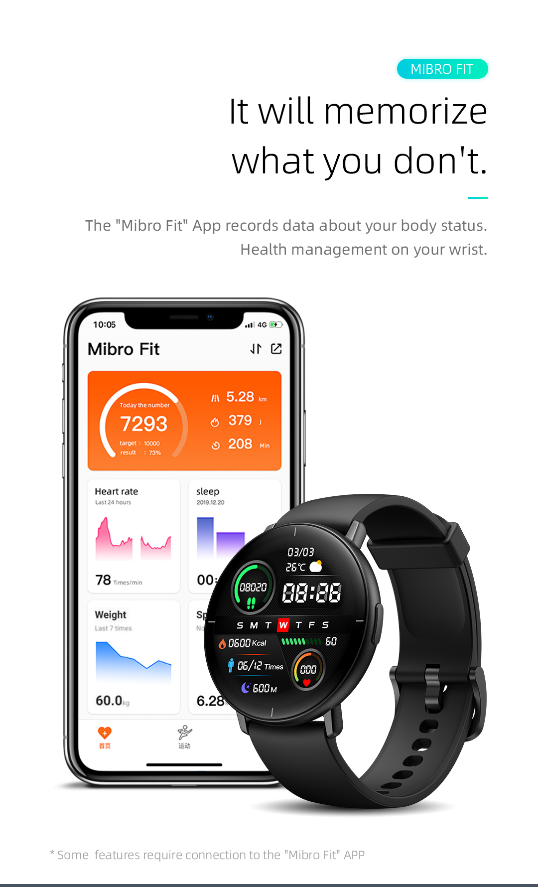 Mibro Lite Global Version Ultra-thin 1.3 inch AMOLED Touch Screen Heart Rate Blood Oxygen Monitor 230mAh 10 Day Battery Life IP68 Waterproof Smart Watch