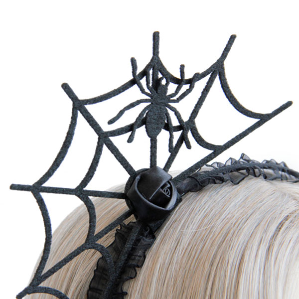 Halloween Party Spider Web Headbrands Toys Gothic Punk Girl Tiara Fashion Lace Hair Ornaments