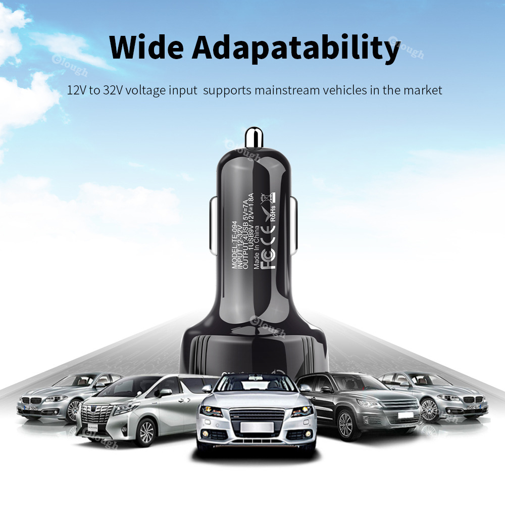 ELOUGH 7A 35W Car Charger 4 Port Usb  Quick Charge Portable QC3.0 Car Charger for Iphone XIAOMI HUAWEI