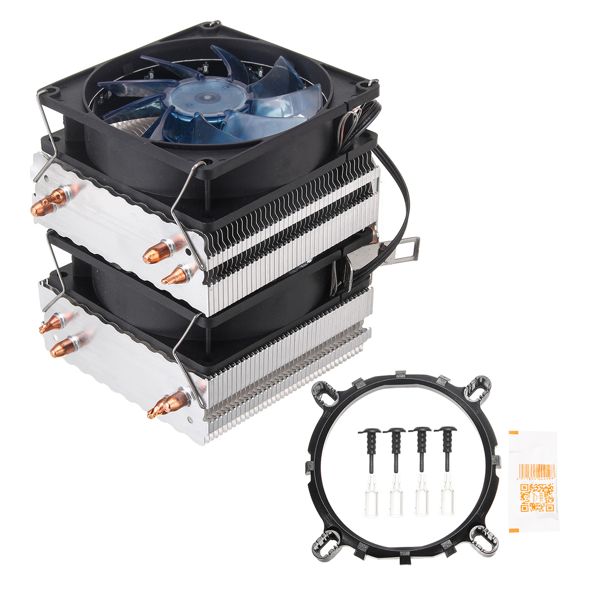 3 Pin Four Copper Pipes Blue Backlit CPU Cooling Fan for AMD for Intel 1155 1156 13