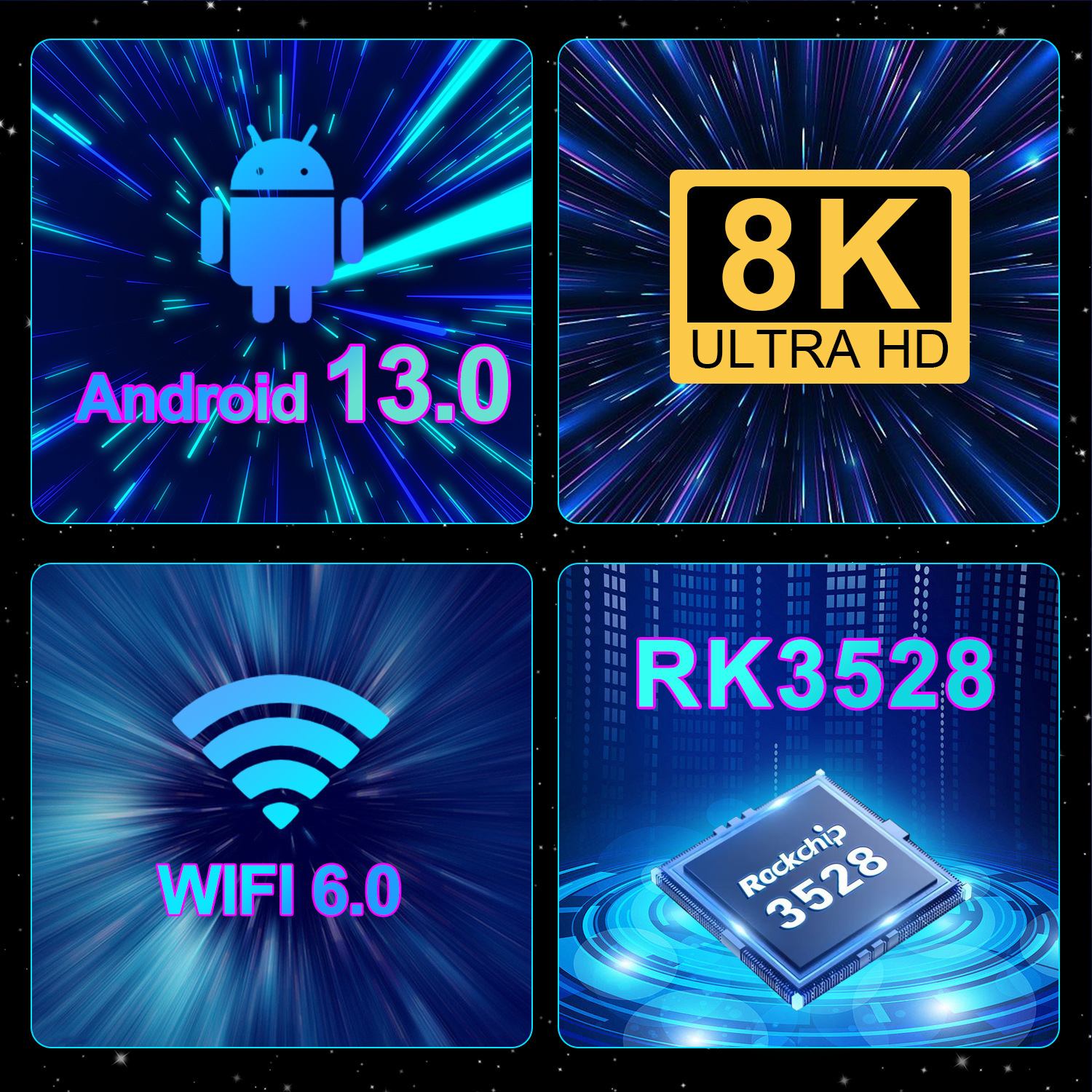 G96max RK3528 A13 TV Box 4+32G dual-band wifi bluetooth 8K set top box player
