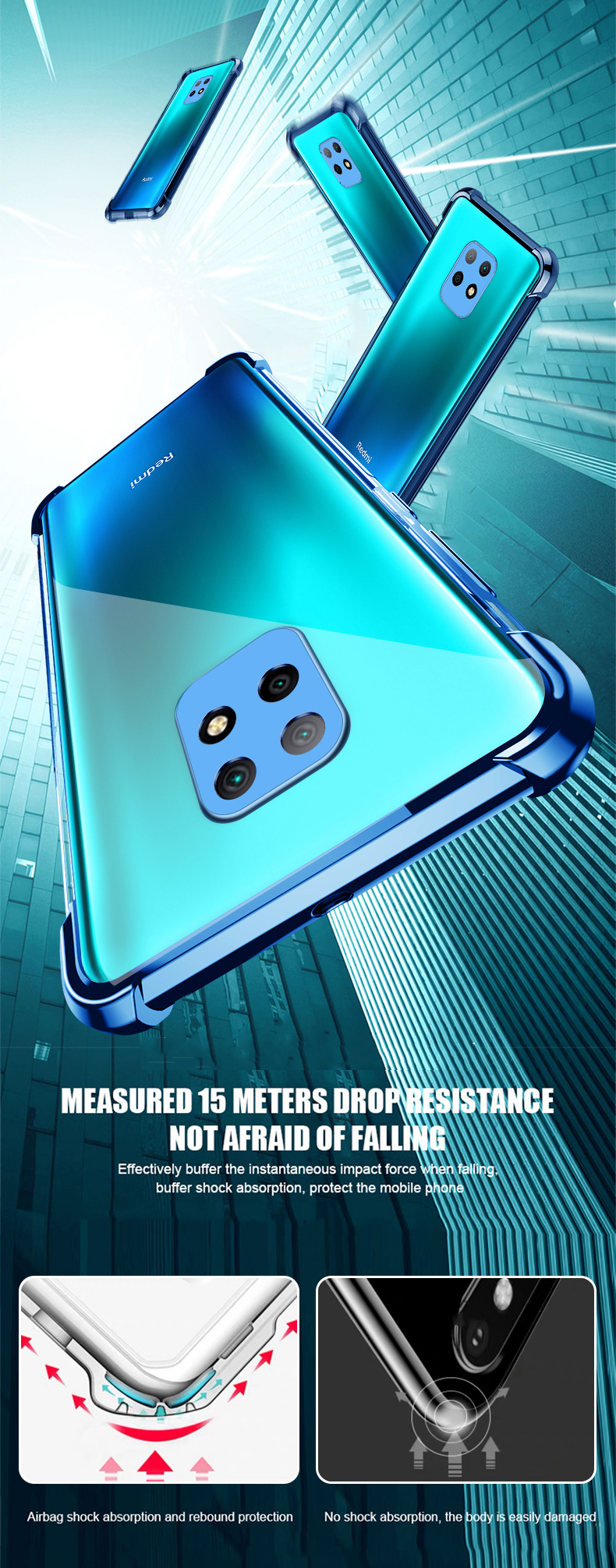 Bakeey for Xiaomi Redmi Note 9S / Redmi Note 9 Pro Case 2 in 1 Plating with Airbag Lens Protector Ultra-Thin Anti-Fingerprint Shockproof Transparent Soft TPU Protective Case Non-original