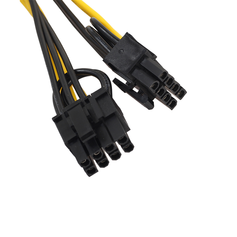REXLIS 6pin Female to Dual 8pin(6+2) Male Power Adapter Cable 20cm Graphics Card Splitter Cable PCI-E Power Supply Cable