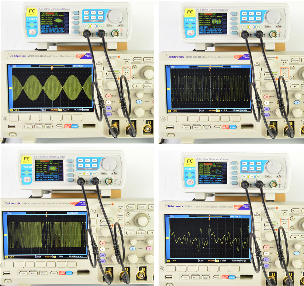 FY6800 2-Channel DDS Arbitrary Waveform Signal Generator 14bits 250MSa/s Sine Square Pulse Frequency Meter VCO Modulation 71