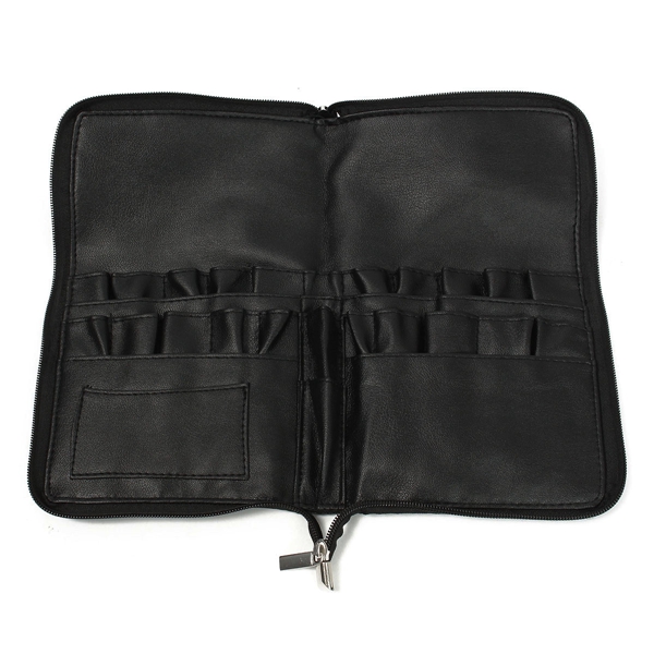 Pro 28 Pocket Makeup Brushes Bag PU Leather Apron Belt Strap Brush Holder Cosmetic Tool
