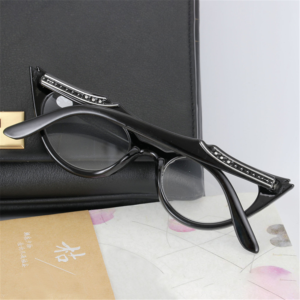 Women Fashion Resin Leopard Cat Eye Presbyopic Glasses