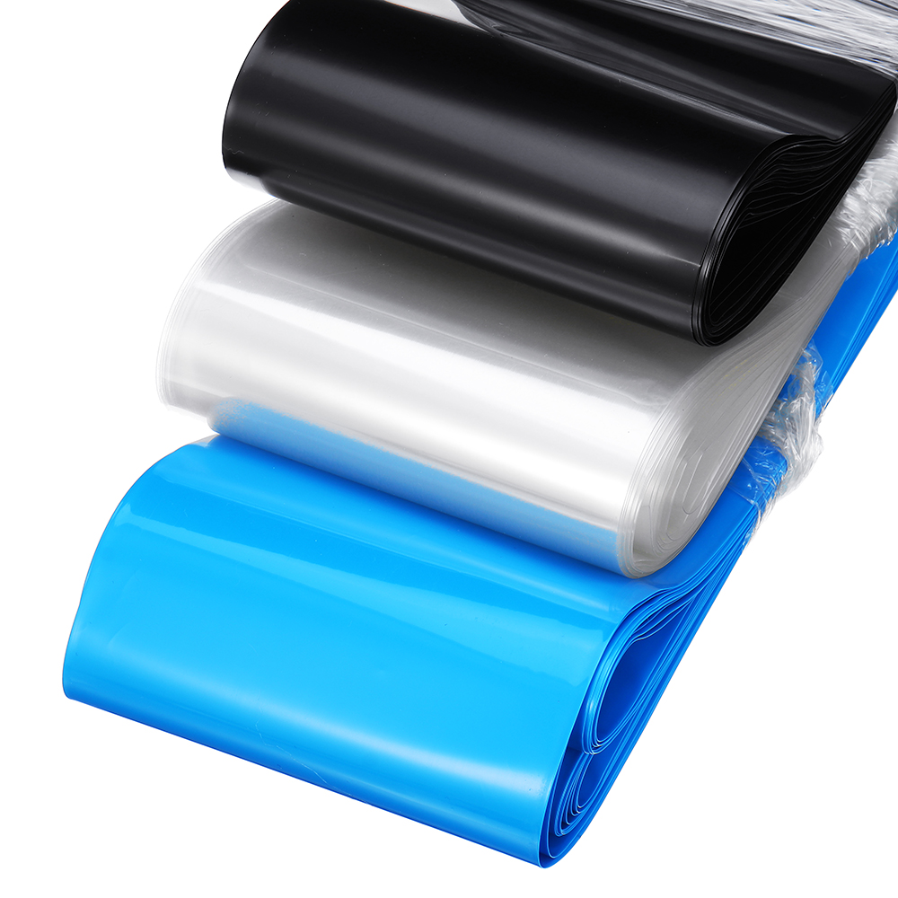 110mmX10m PVC Transparent/Black/Blue Color Heat Shrink Tube for 5-6S Lipo Battery