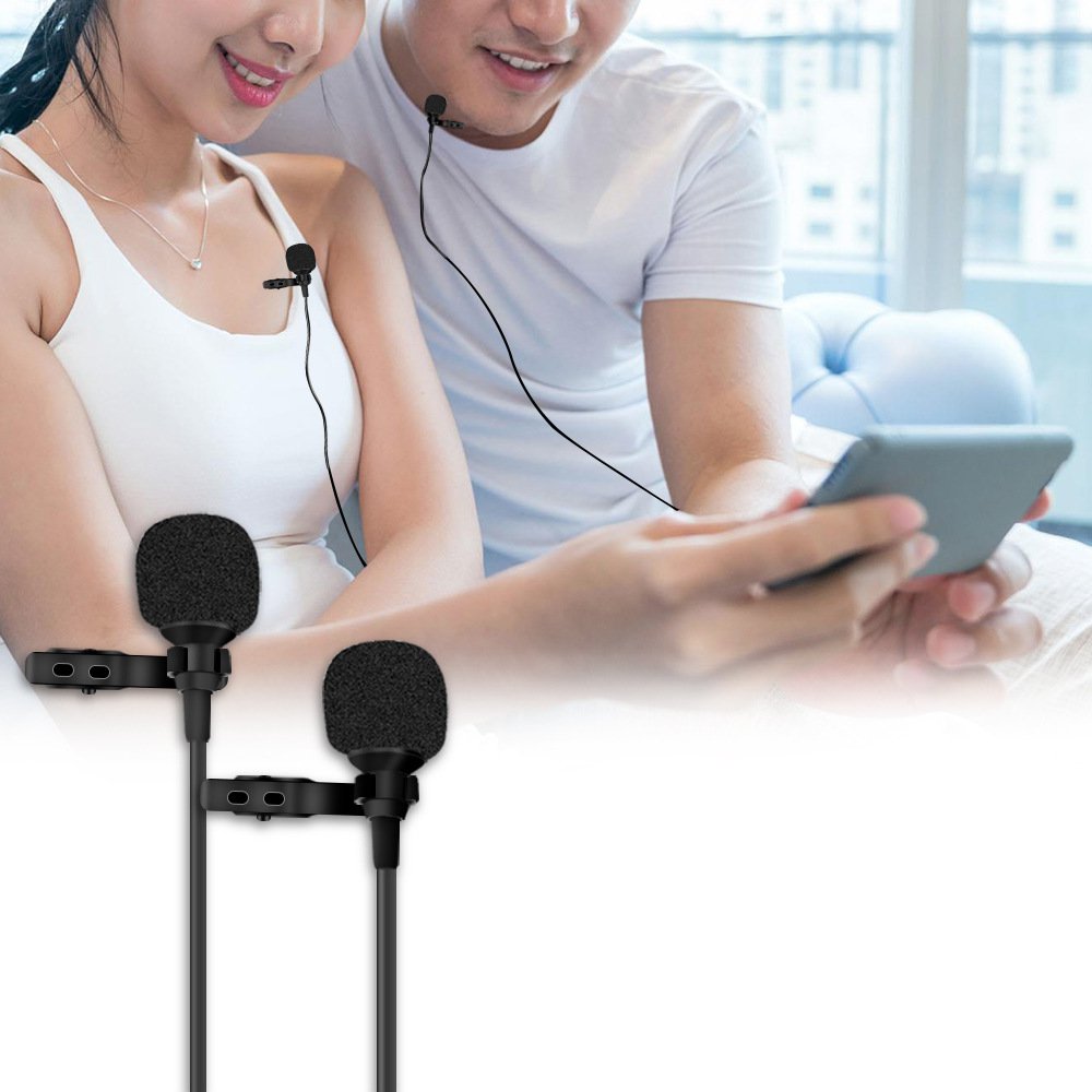 Double Head Live Interview Microphone With 3.5mm Plug 1.5m Cable For DJI OSMO Pocket Gimbal Android iOS Smartphone - Photo: 10