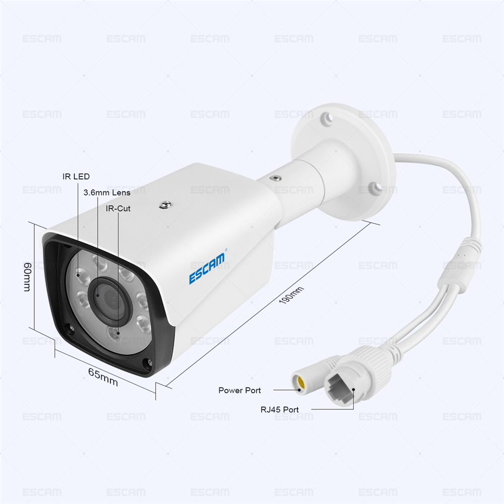 ESCAM QH002 HD 1080P IP Camera ONVIF H.265 P2P Outdoor Waterproof IR Bullet with Smart Analysis Function Surveillance Security Camera 18