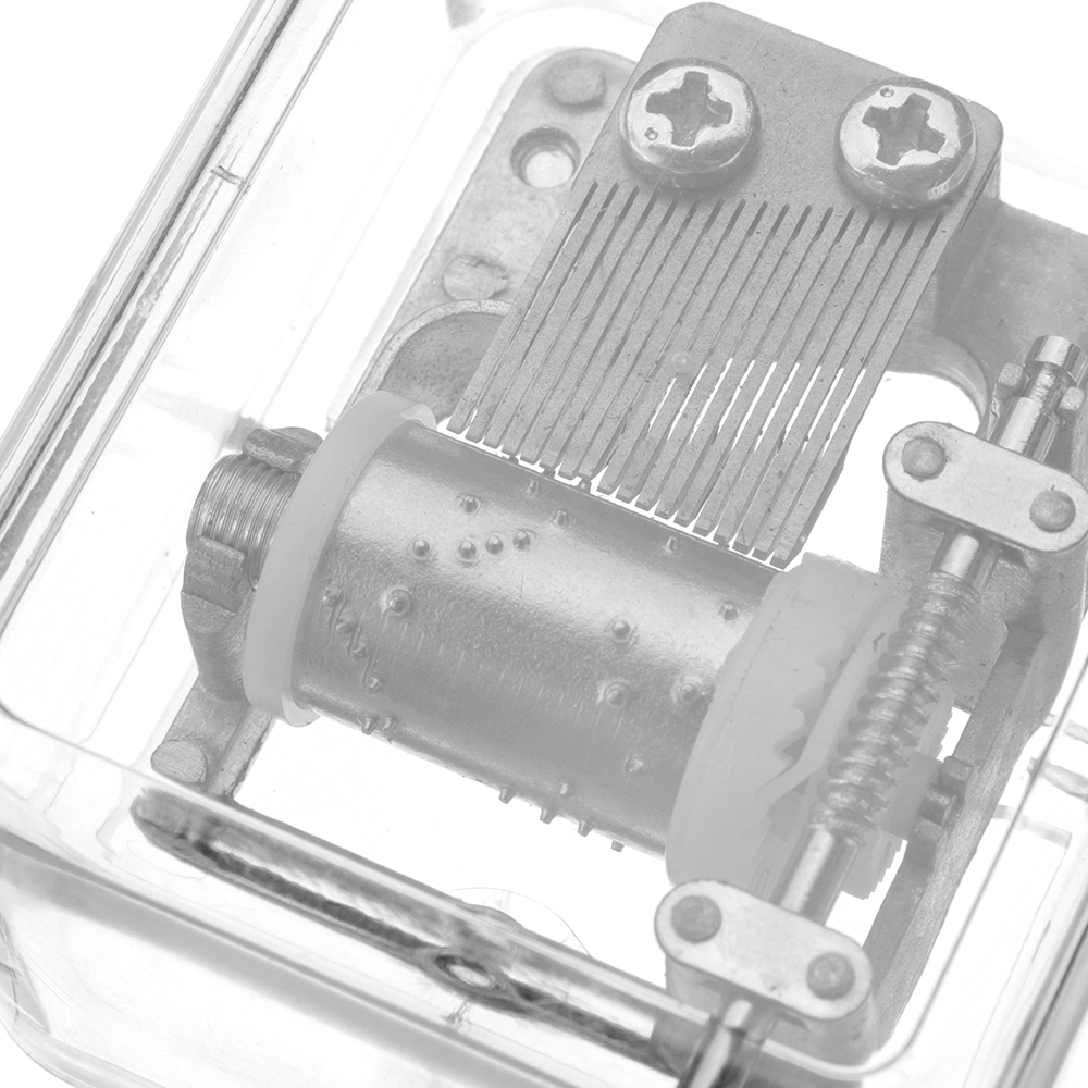 Mrosaa Mini Music Box Hand-cranking Transparent Acrylic Birthday Gift
