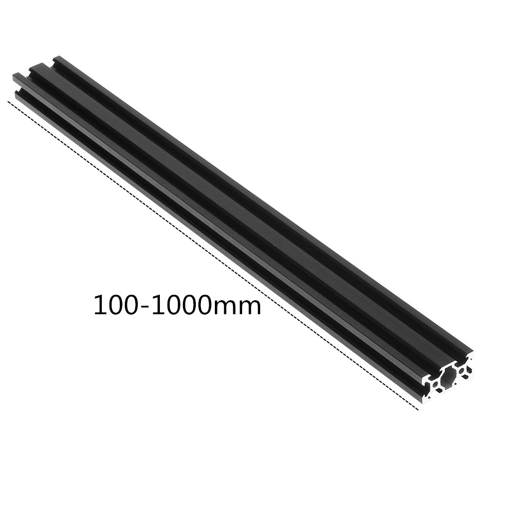 Machifit 100-1000mm Black 2040 V-Slot Aluminum Profile Extrusion Frame for CNC Tool DIY 20