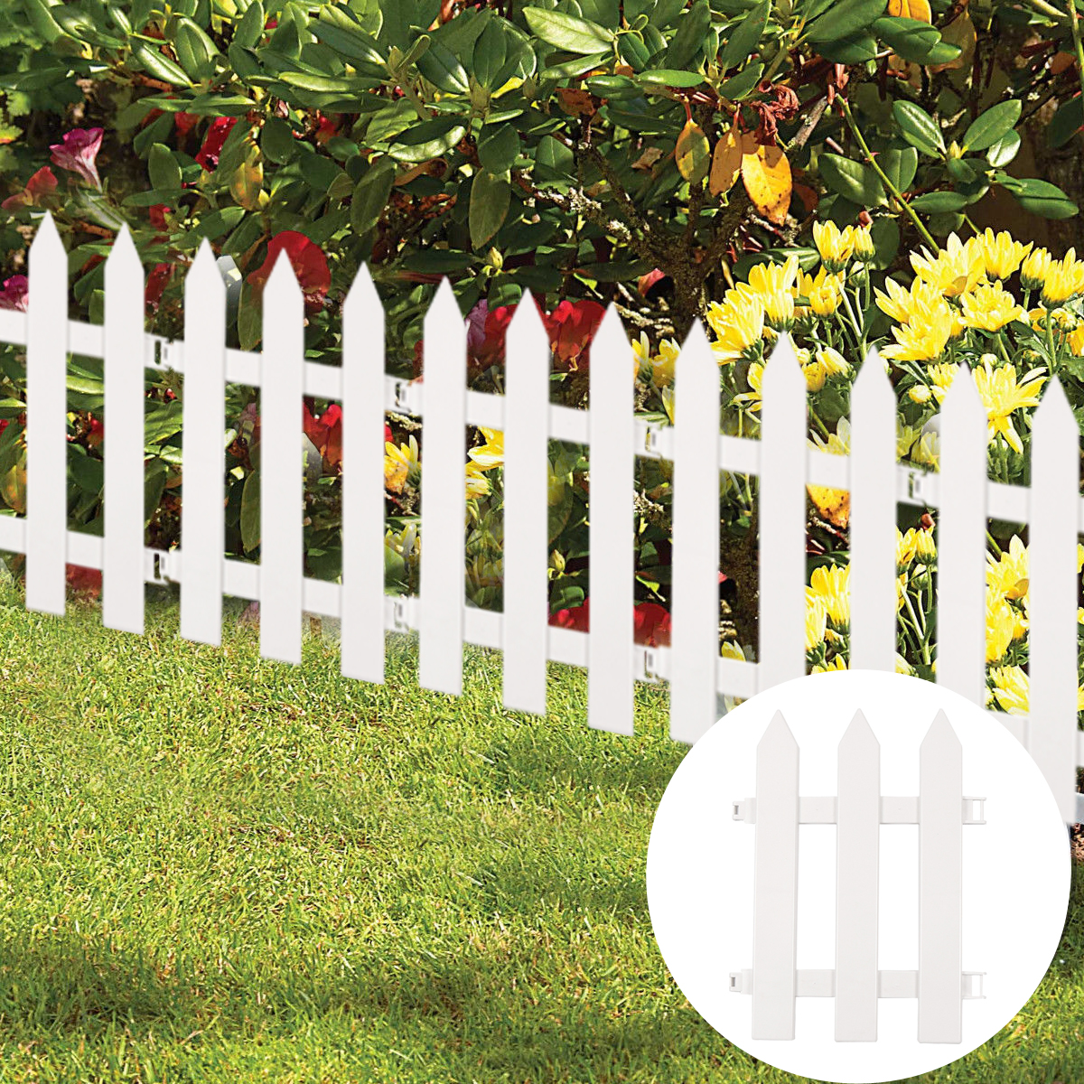 30*40CM Outdoor PVC Plastic White Fence Garden Flowerpot Parterre Fence Decoration