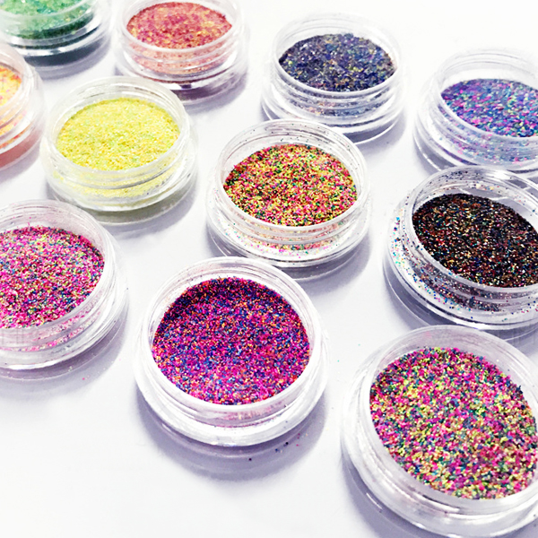 12 Mixed Colors Gradient Color Nail Powder Dust Manicure Nails Lip DIY Design Decoration