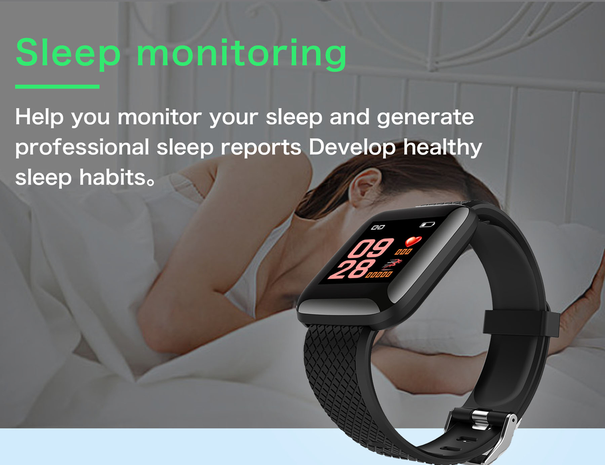 Bakeey 116 Plus 1.3' Custom Dial Dynamic Blood Pressure Oxygen Message Push Multi-language Smart Watch 16