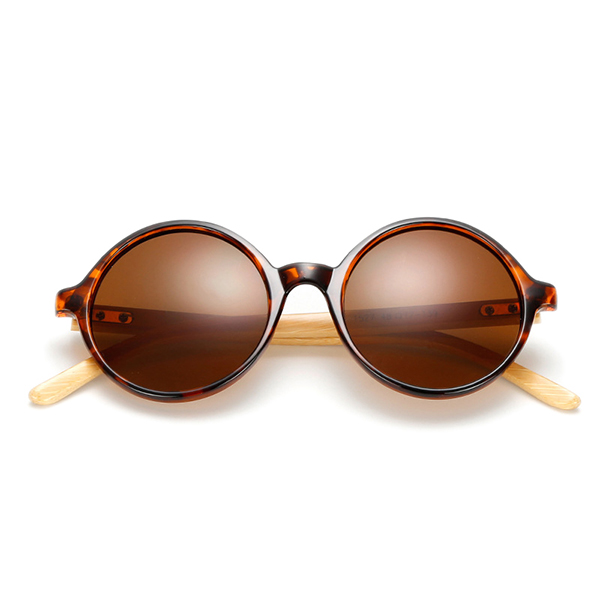 Unisex Vintage Retro Round UV400 Sunglasses Handmade Bamboo Leg Shades ...