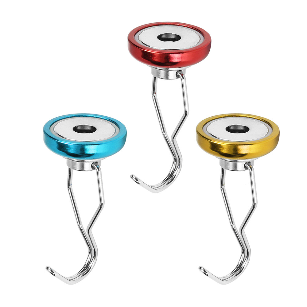 Effetool Red/Yellow/Blue 32mm 34KG Neodymium Magnet 360° Swing Rotating Hook Magnet