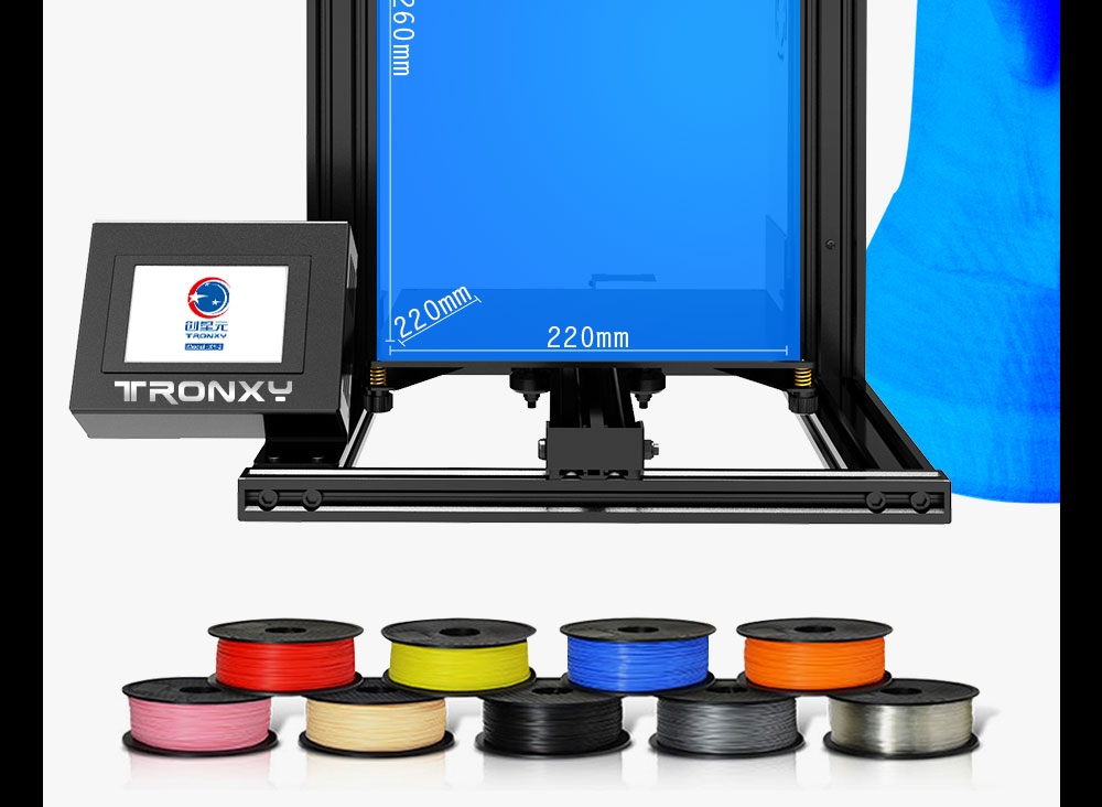 TRONXY® XY-2 Aluminum 3D Printer 220x220x260mm Printing Size With 3.5 Full Color Touch Screen/Fast Printing Speed/Bowden Extruder/Double Fans/Safety D 28