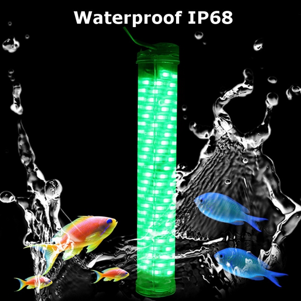 Portable 12.2" 12V 30W LED Green Underwater Submersible Waterproof Fishing Light 