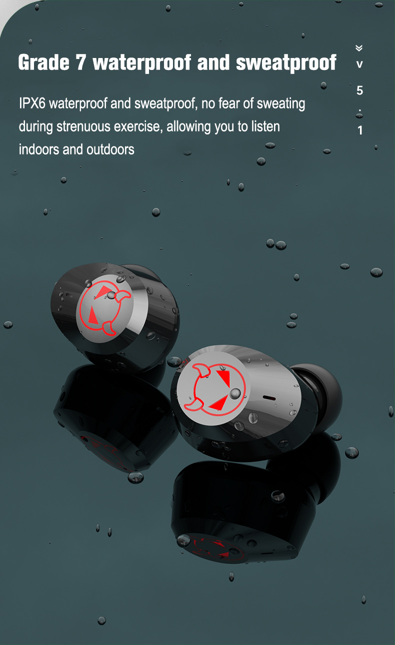 [2000mAh Battery] 2022 M23 TWS Earphone bluetooth V5.1 8mm Dynamic HiFi Sound Noise Reduction 2000mAh LED Battery Display CVC8.0 Noise Cancelling HD Calls Magnetic Charging IPX6 Waterproof Touch Control Sports Earbuds