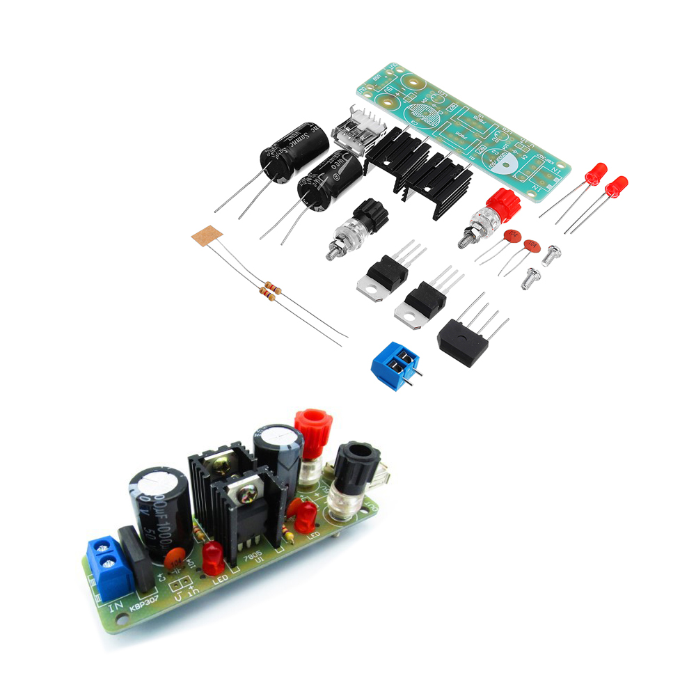 3pcs DIY Double LM7805 Diffuser Regulator Module Kit 5V 3A Solar Energy Regulator Generator Module 11